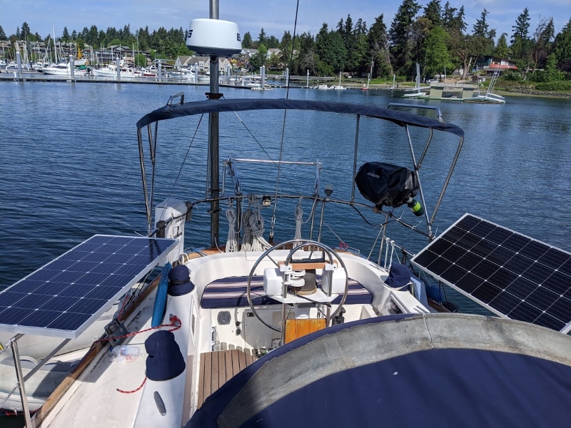 Solar power helps keep us off the dock and out cruising in the Puget Sound