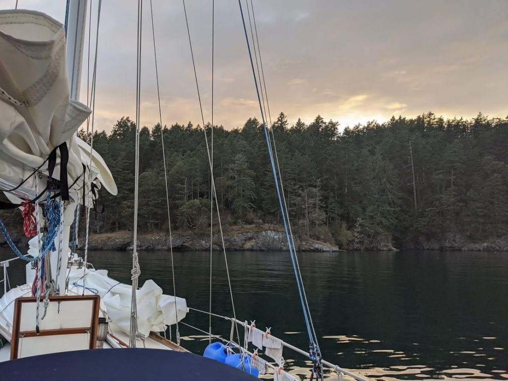 Sunset view from the anchorage in Friday Harbor