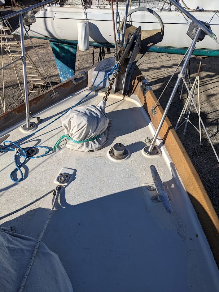 sailboat teak rail
